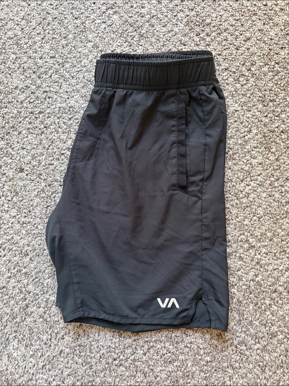 RVCA Men's Black Performance Athletic Shorts
